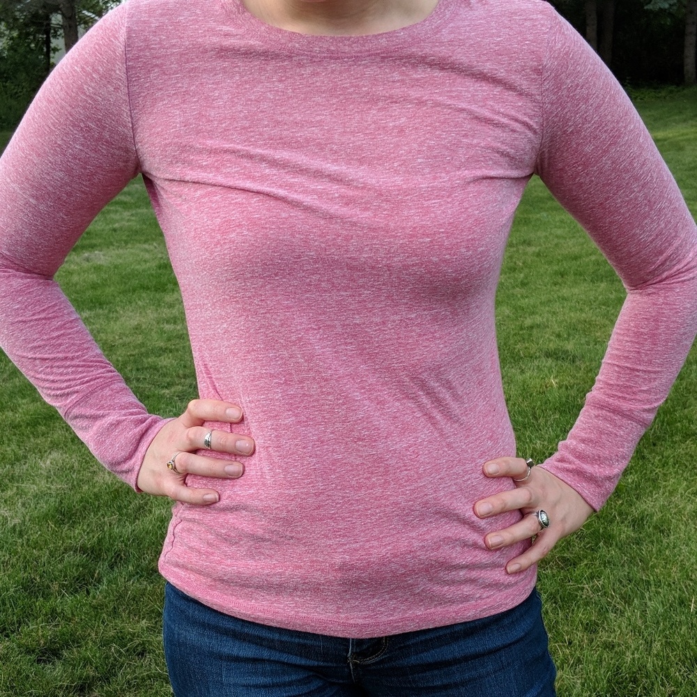 Target Mossimo Pink Heathered Long Sleeve